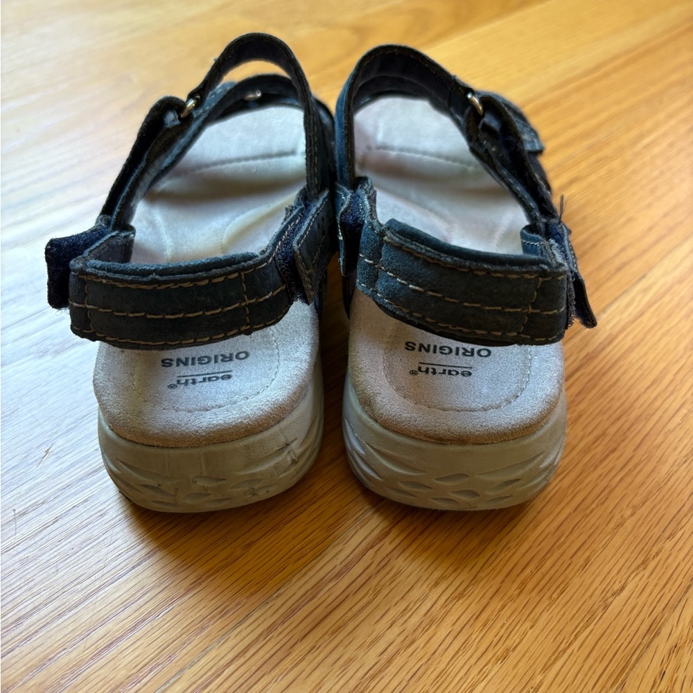 Earth Origins Navy Blue Velcro Strap Comfort Sandals - Picture 4 of 6